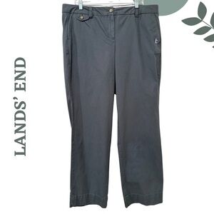 LANDS’ END Classic Dark Grey Cotton Chinos | Size 16